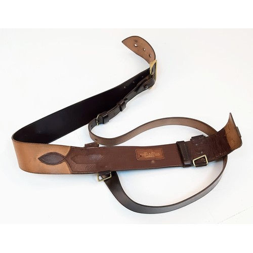 1357 - British Army officer’s Sam Browne belt with modified ‘quick fit’ buckle.