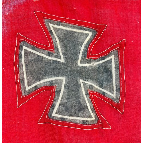 383 - A WW2 German Kriegsmarine U-Boat Flag. There looks to be some remnants of a makers mark on the white... 