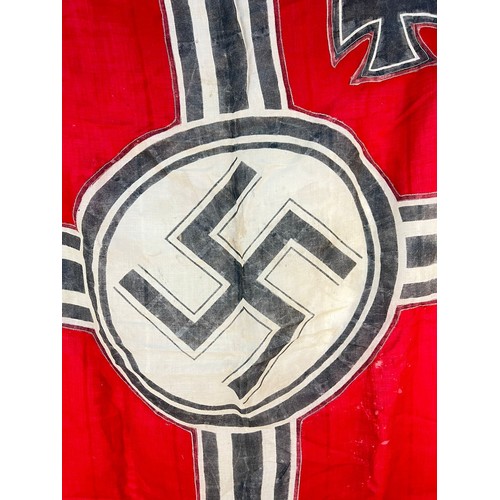 383 - A WW2 German Kriegsmarine U-Boat Flag. There looks to be some remnants of a makers mark on the white... 