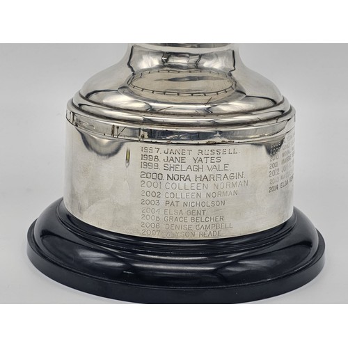 1382 - An Antique Sterling Silver Trophy Cup. Hallmarks for Birmingham 1913. Comes on a thin plastic base. ... 