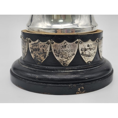 1409 - A 1937 Sterling Silver Lidded Football Trophy. Hallmarks for Sheffield - with a makers mark for Emil... 