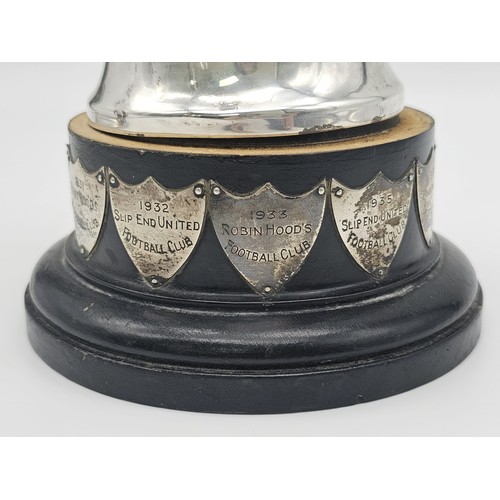 1409 - A 1937 Sterling Silver Lidded Football Trophy. Hallmarks for Sheffield - with a makers mark for Emil... 