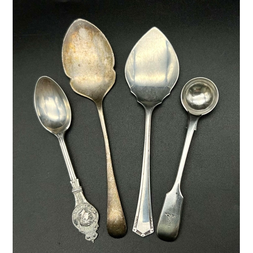 492 - Four Antique 925 Silver Spoons - Including a King Edward VIII Coronation spoon. 49g total weight.