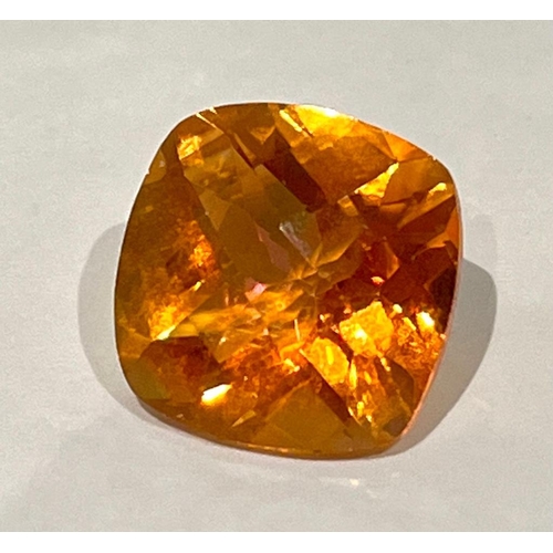 506 - A 14ct Cognac Coloured Gemstone (possibly tourmaline). Square cut and well faceted. No certificate s... 