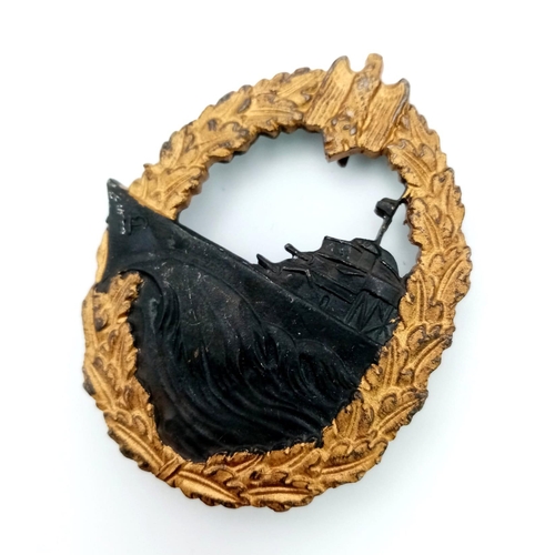 26 - WW2 German Kriegsmarine Destroyer Badge with cloth wire variant.