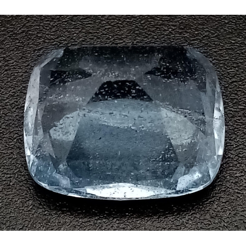 782 - A 5.89ct Cushion Cut Natural Aquamarine Gemstone, GGI Special Certification Included.