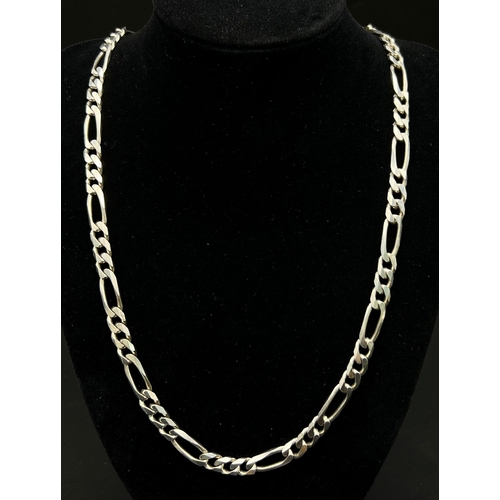 772 - STERLING SILVER FIGARO CHAIN 47.5G