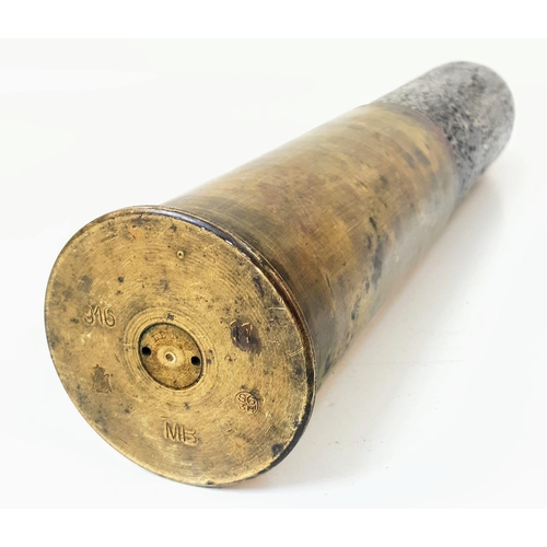 778 - INERT WW1 Italian 65mm Mountain Gun Shell Case and Projectile with fuze.