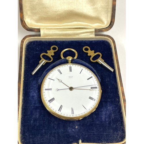 1 - Rare Gents 18ct Gold Cartier Two Train Jump Seconds Pocket Watch, Working and stop seconds function ... 