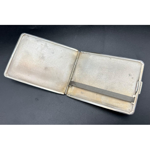 1100 - WW2 Period Danish Silver-Plated Cigarette Case engraved with the Danish Free Corps logo, which was t... 