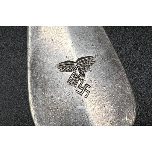 1105 - WW2 German Luftwaffe Dessert Spoon. From the Channel Island Guernsey.