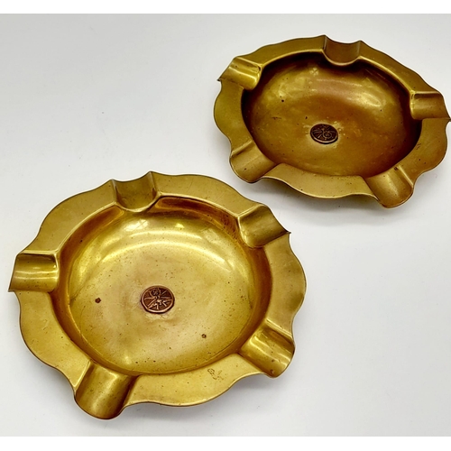 1107 - 2 x WW2 German Trench Art Ashtrays.