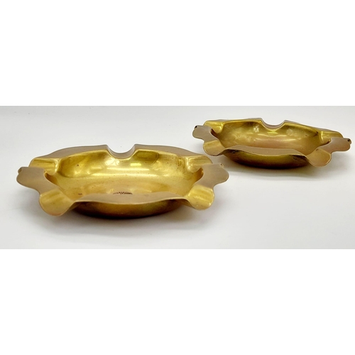 1107 - 2 x WW2 German Trench Art Ashtrays.