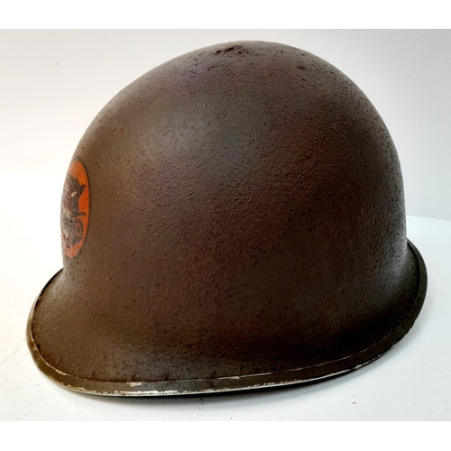 64 - WW2 US M1 Fixed Bale “Tank Destroyer” Helmet. No Liner.