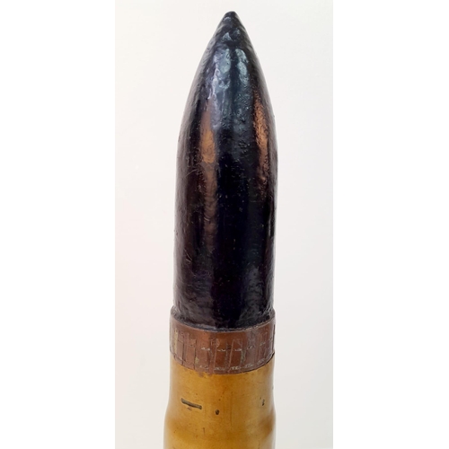 68 - INERT WW1 British 6 Pounder Hotchkiss Cannon Cartridge Shell. The shell with black painted projectil... 