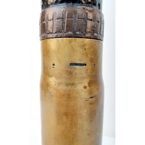 68 - INERT WW1 British 6 Pounder Hotchkiss Cannon Cartridge Shell. The shell with black painted projectil... 