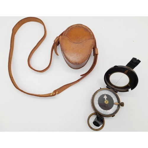 750 - 1916 Dated British Army Officers Compass. Maker T.Cooke & Sons. In leather case.