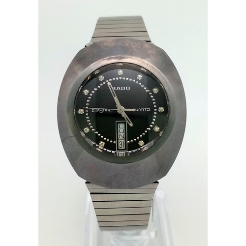 1288 - A Rare Vintage Rado Diastar 108.0107.3 Quartz Gents Watch. Stainless steel strap and ceramic case - ... 