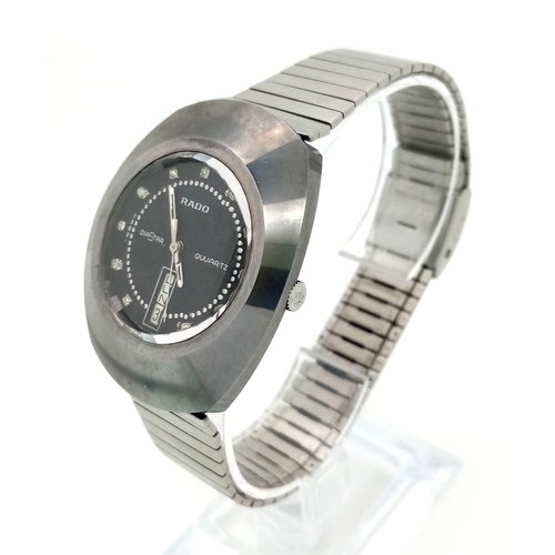 1288 - A Rare Vintage Rado Diastar 108.0107.3 Quartz Gents Watch. Stainless steel strap and ceramic case - ... 