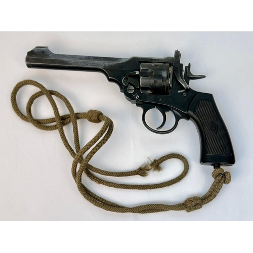 501 - A Co2 Powered Webley Mark VI Patent 1915 Air Pistol. Full weight and size and Battlefield Finish. Pr... 