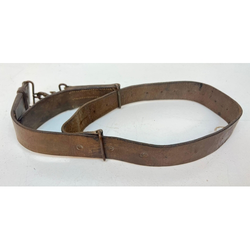 502 - WW1 Canadian Expeditionary Force Oliver Pattern 1914 Leather Belt with Snake Buckle.