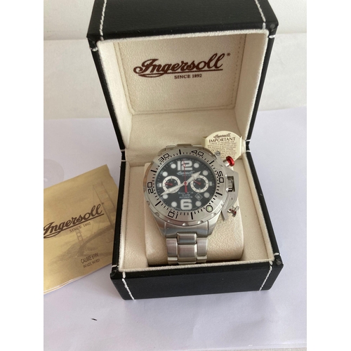 28 - Gentlemans INGERSOLL BISON 34 AUTOMATIC CHRONOGRAPH.Rare Calib 619 model. Finished in stainless stee... 