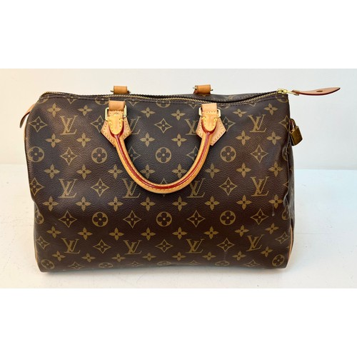 Sold at Auction: Louis Vuitton Brown Speedy Satchel Bag