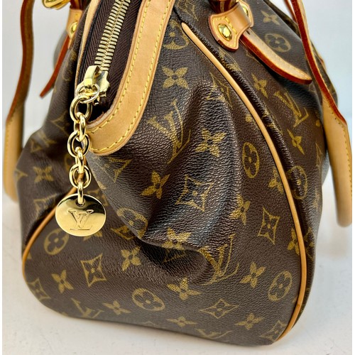 150 - A Louis Vuitton Tivoli Top-Handle Bag. Brown LV monogram canvas. Leather trim with gold-tone hardwar... 