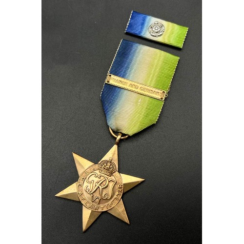 268 - Atlantic Star with ‘France and Germany’ clasp, the clasp being awarded to Royal Navy and Royal Marin... 