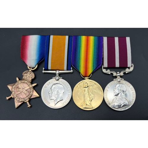 11 - Group of four medals consisting of 1914/15 Star, British War Medal, Victory Medal and Meritorious Se... 