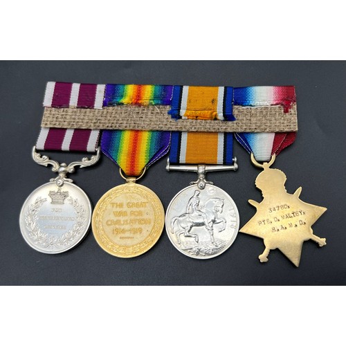 11 - Group of four medals consisting of 1914/15 Star, British War Medal, Victory Medal and Meritorious Se... 