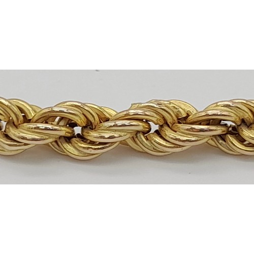 2 - An Italian 9K Yellow Gold Rope-Twist Matinee Necklace. 
60cm. 14.95g