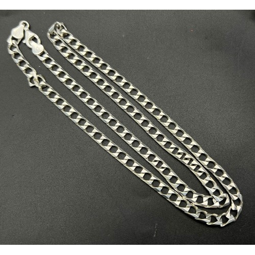 510 - STERLING SILVER SQUARE CURB CHAIN 27.9G