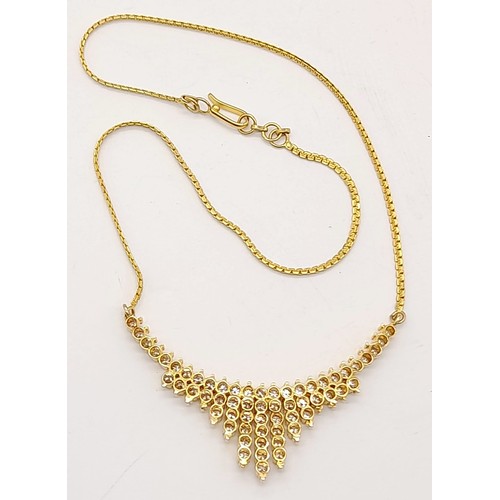 6 - A glorious 18 k yellow gold necklace with diamonds (3.0 carats). Length: 42-43 cm, weight: 19 g.
NB:... 