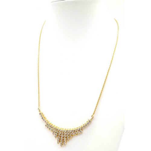 6 - A glorious 18 k yellow gold necklace with diamonds (3.0 carats). Length: 42-43 cm, weight: 19 g.
NB:... 