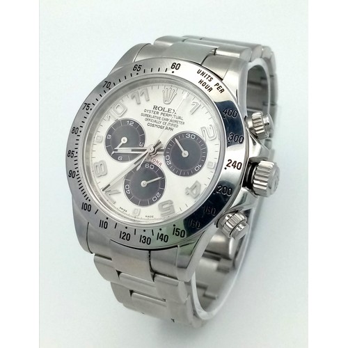 60 - A ROLEX DAYTONA- OYSTER PERPETUAL SUPERLATIVE CHRONOMETER COSMOGRAPH IN STAINLESS STEEL WITH 3 SUBDI... 