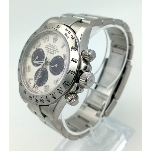 60 - A ROLEX DAYTONA- OYSTER PERPETUAL SUPERLATIVE CHRONOMETER COSMOGRAPH IN STAINLESS STEEL WITH 3 SUBDI... 