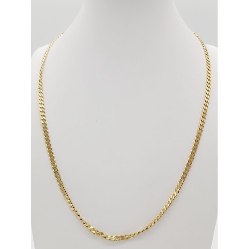 30 - A 14 K yellow gold curb chain. Length: 52 cm, weight: 16.5 g.