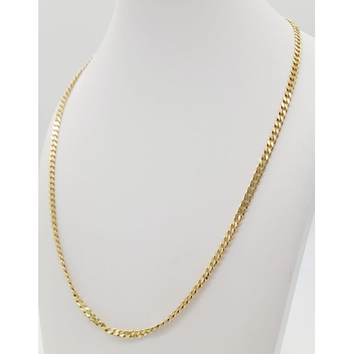 30 - A 14 K yellow gold curb chain. Length: 52 cm, weight: 16.5 g.