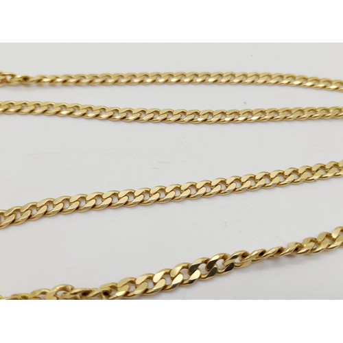 30 - A 14 K yellow gold curb chain. Length: 52 cm, weight: 16.5 g.