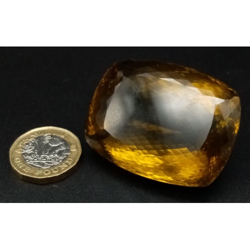 104 - A Rare, Large 263.44ct Honey Brown Quartz Deluxe Grade Gemstone. Flawless to the eye with GFCO Switz... 