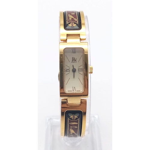 105 - A rare and beautiful FREY WILLE lavishly gold plated watch in the fashion of Egyptian Revival. Case:... 