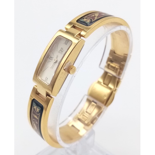 105 - A rare and beautiful FREY WILLE lavishly gold plated watch in the fashion of Egyptian Revival. Case:... 