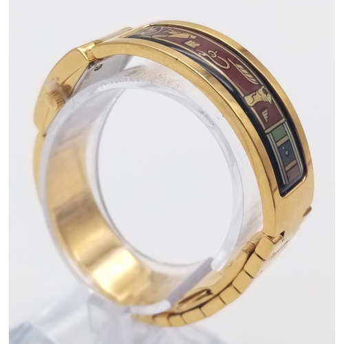 105 - A rare and beautiful FREY WILLE lavishly gold plated watch in the fashion of Egyptian Revival. Case:... 