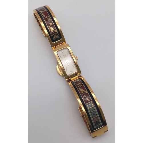 105 - A rare and beautiful FREY WILLE lavishly gold plated watch in the fashion of Egyptian Revival. Case:... 