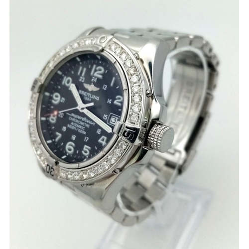 136 - A Breitling SuperOcean Chronometer Automatic Gents Watch.
Stainless steel strap and case - 42mm. Dia... 