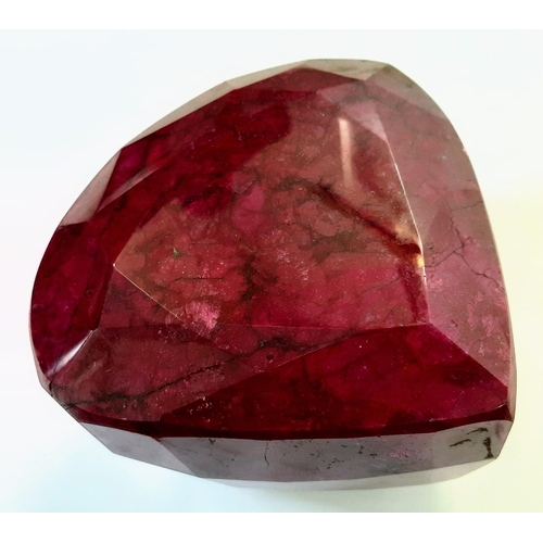 376 - A Mammoth 6625ct Earth-Mined African Ruby. Pear Shape with a GLI Certificate.This is a colour-enhanc... 