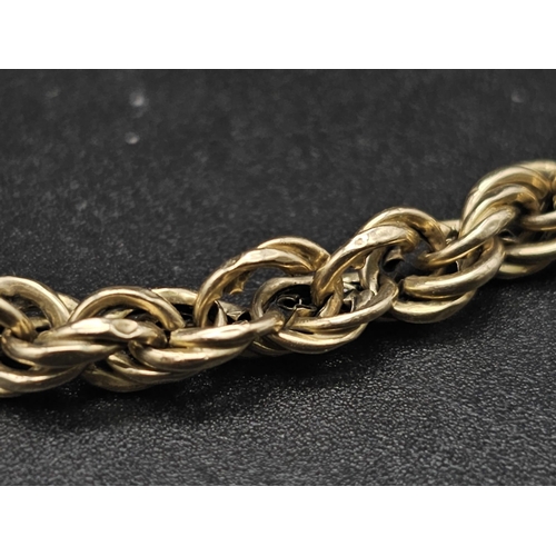 397 - A Vintage 9K Yellow Gold Rope Bracelet. 19cm. 3.05g