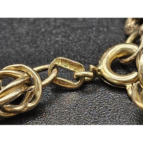 397 - A Vintage 9K Yellow Gold Rope Bracelet. 19cm. 3.05g