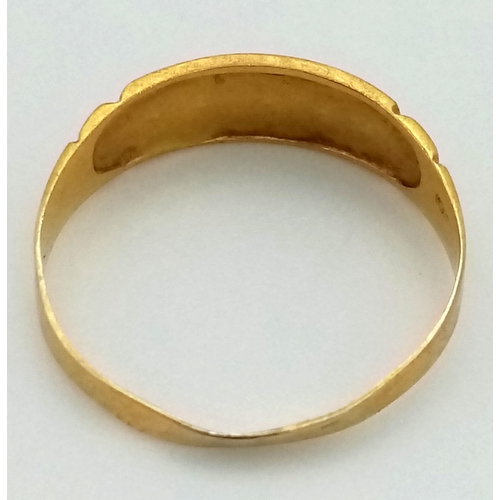 298 - An Antique Georgian 18K Yellow Gold Diamond Ring. UK hallmarks for 1799. Size K. 1.48g total weight.